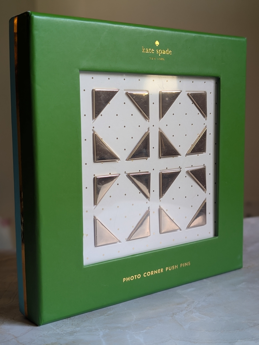 Kate Spade New York Gold Photo Corner Push Pins 16pc